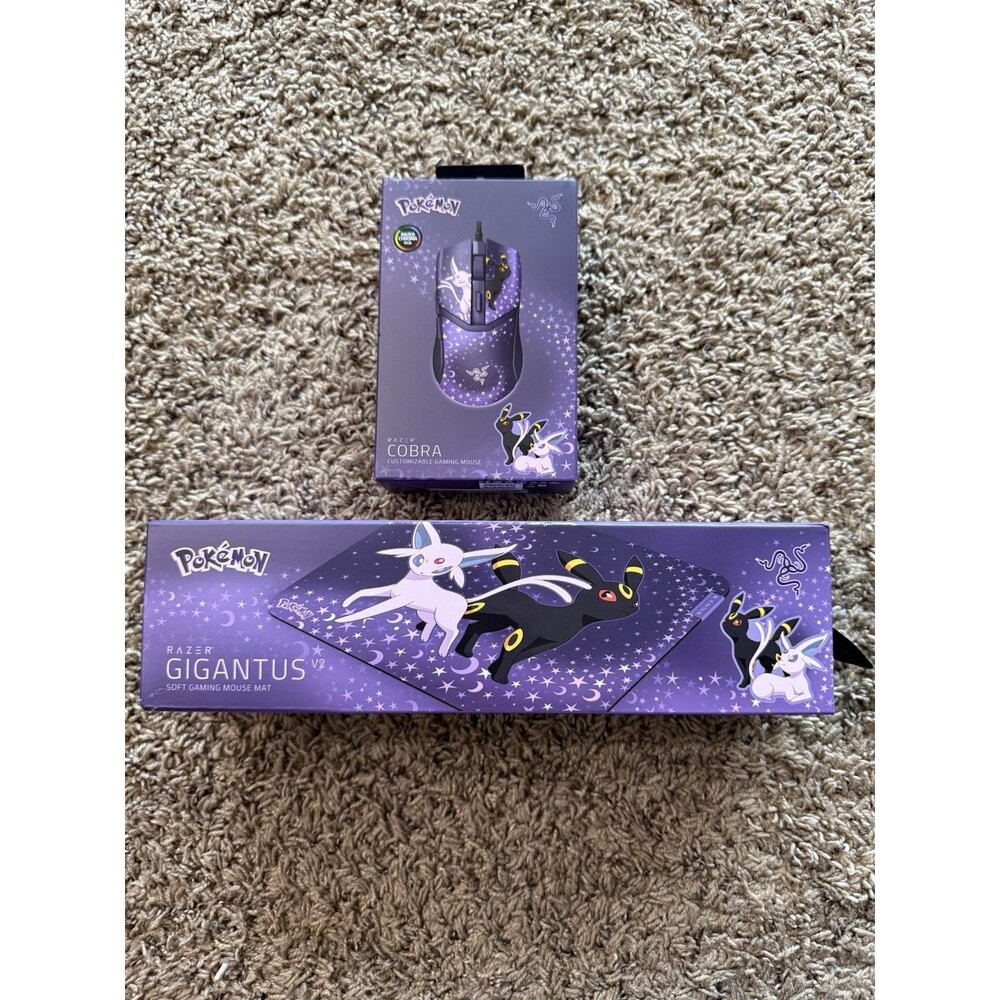 🔥NEW🔥 Pokemon x Razer Espeon & Umbreon Edition Set Mouse,  and Mouse Pad Set
